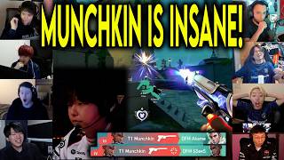 Valorant Streamers Reacts To T1 Munchkin CRAZY 1v4 CLUTCH Against DFM In VCT