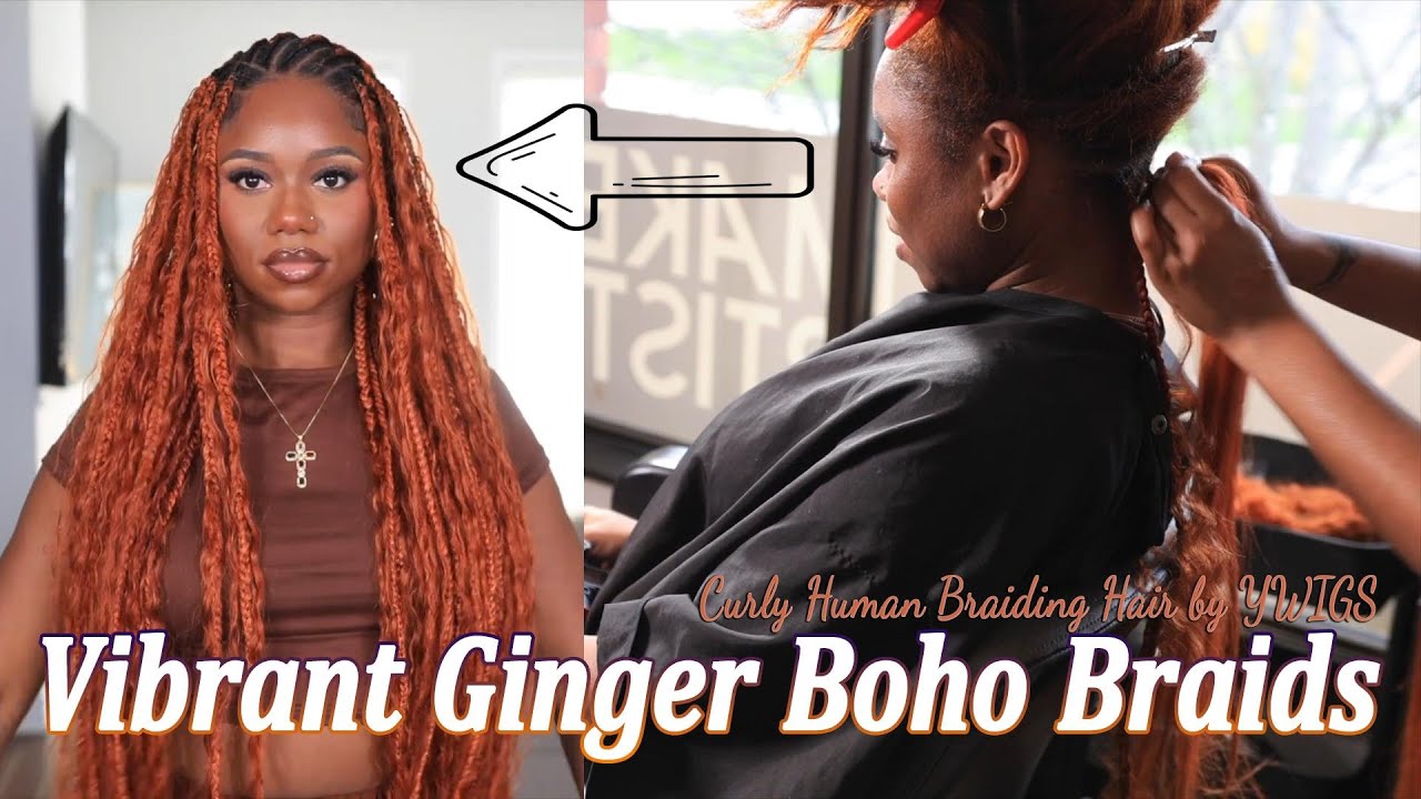 Ginger Color Knotless Braids – Vibrant, Natural Look