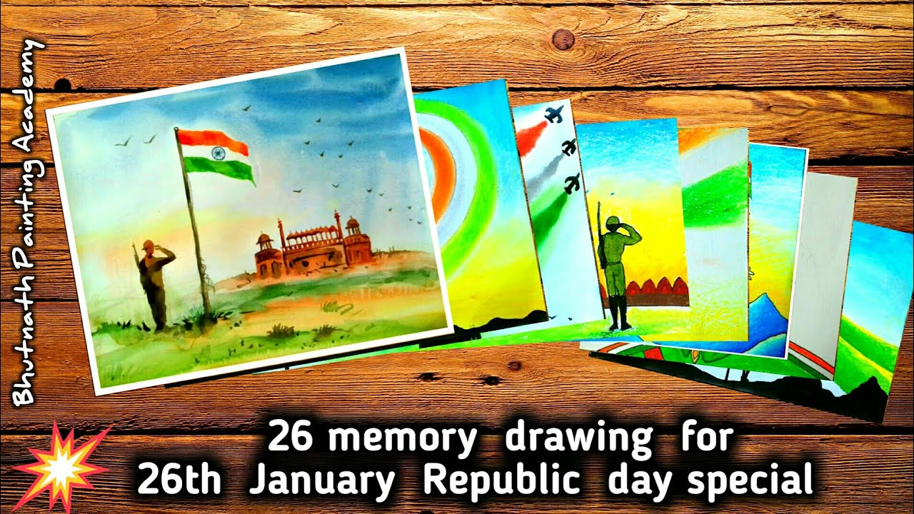 Republic day memory drawing easy - YouTube