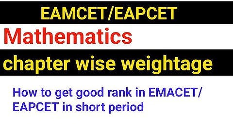 EAMCET/EAPCET MATHSchapter wise weightage in 2023//short term//good rank//@naveenreddymath