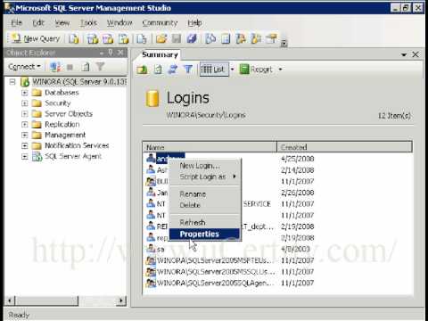 How to prevent a user to login to his account in SQL Server 2005. -uCertify