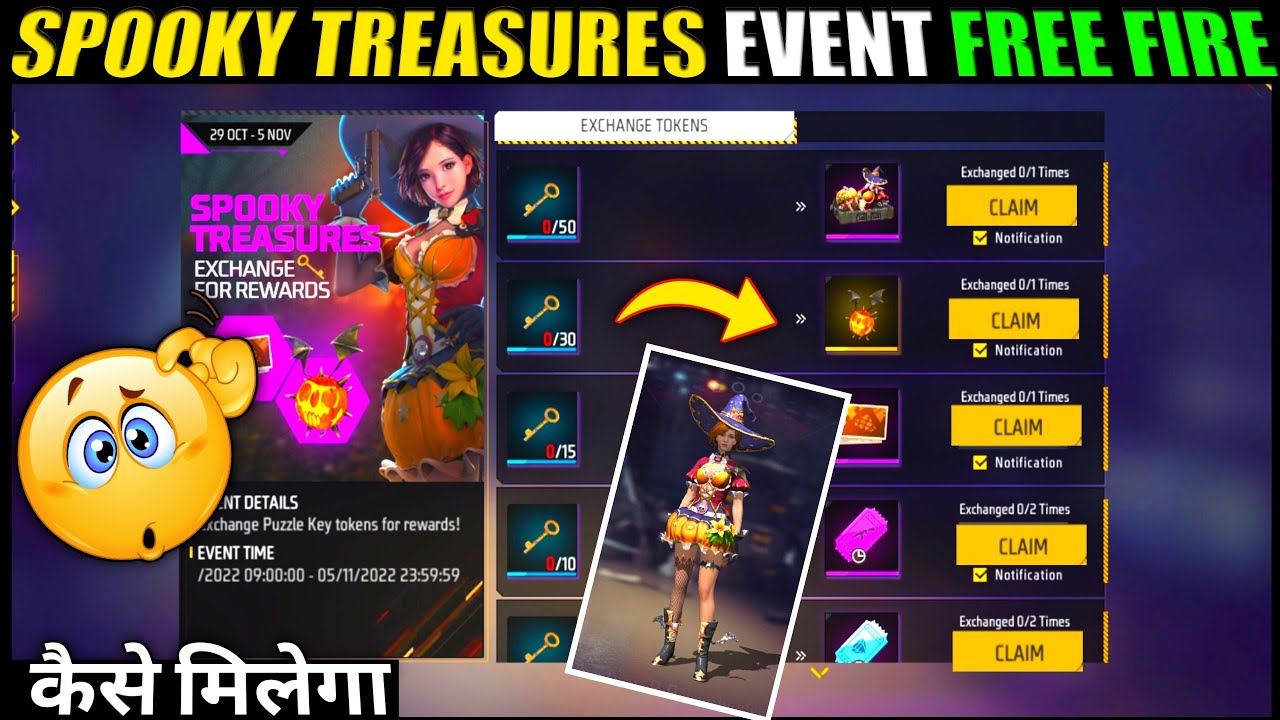SPOOKY TREASURES EVENT FREE FIRE | FREE FIRE SPOOKY TREASURES EVENT