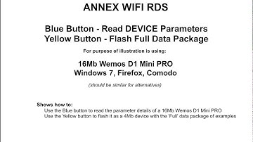 Wemos 16Mb D1 Mini PRO flashed to 4Mb for use with Annex.