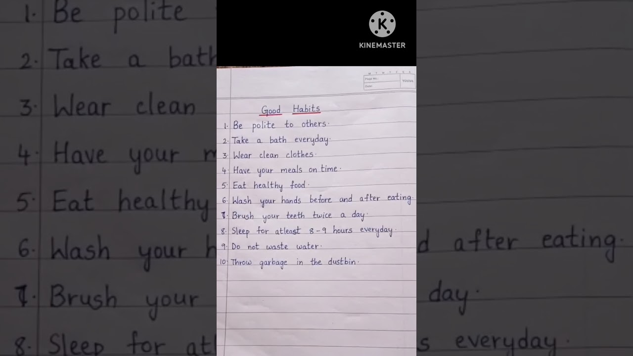 Good habits in English || Good habits for kids || Essay on Good habits || Good habits essay