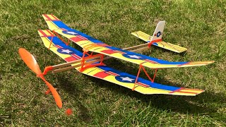 How to Make a Biplane with Rubber Band Engine - AMAZING TOY Airplane