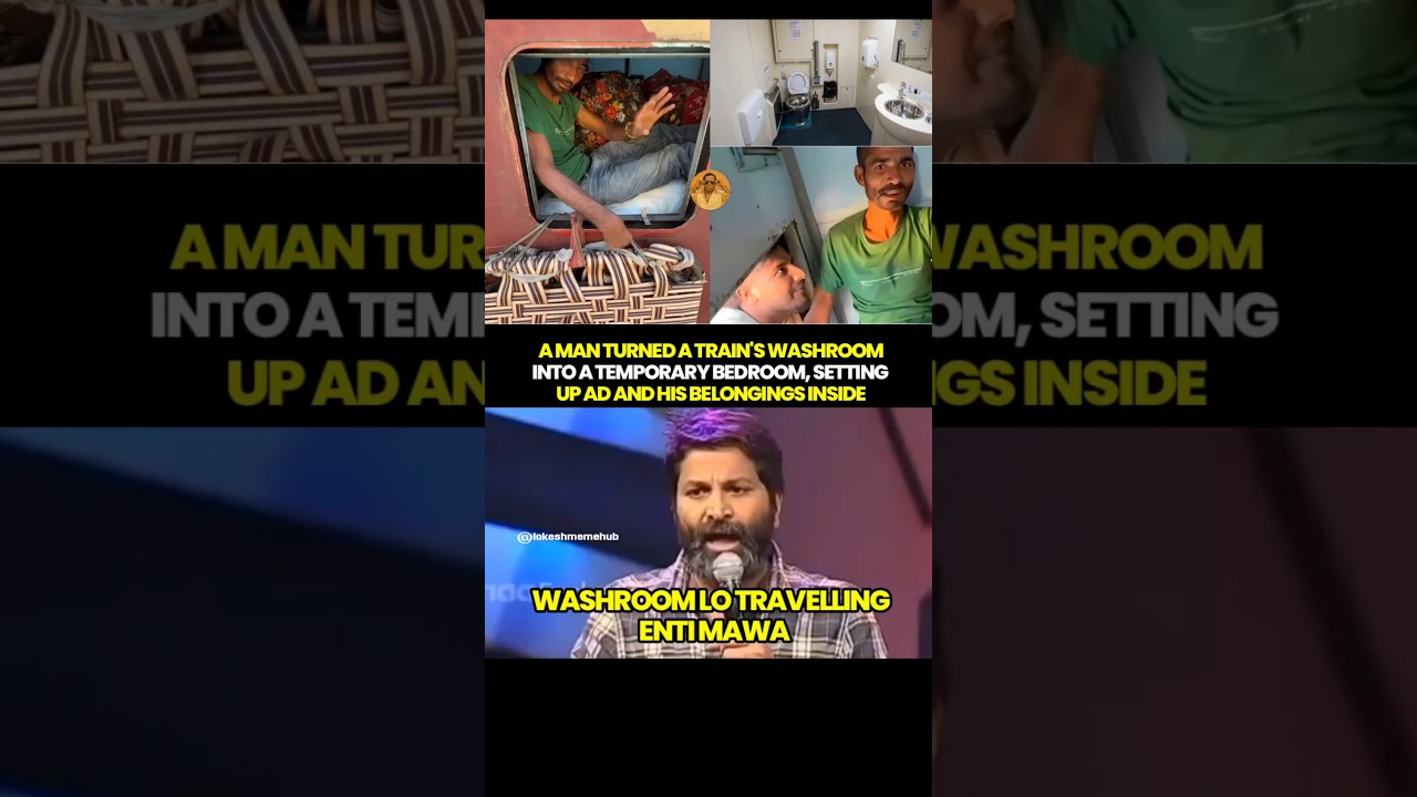 A Man Turned Train Washroom Into Bedroom 