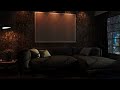 Night Rain Relaxation in Living Room Ambience