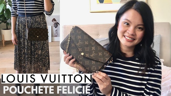 Claudia totally rocks this Louis Vuitton Felicie Pochette Monogram