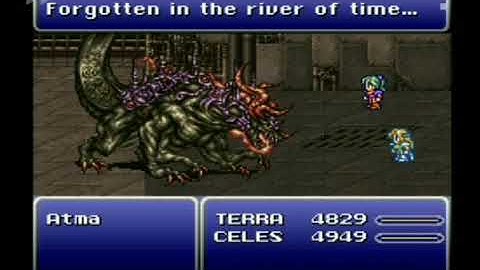 Vanish + Doom Bug vs. Atma (FF3 SNES, run on phone emulator)
