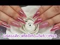 Colección diseños de uñas sólo en color rosa
