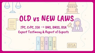 Full OLD vs NEW LAWS  | IPC, CrPC, IEA ➡️ BNS, BNSS, BSA | Expert Testimony & Report of Experts⚖️🧬 Update