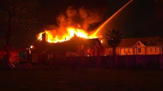 Massive Fire Rips Through Two-Story Home In Houston