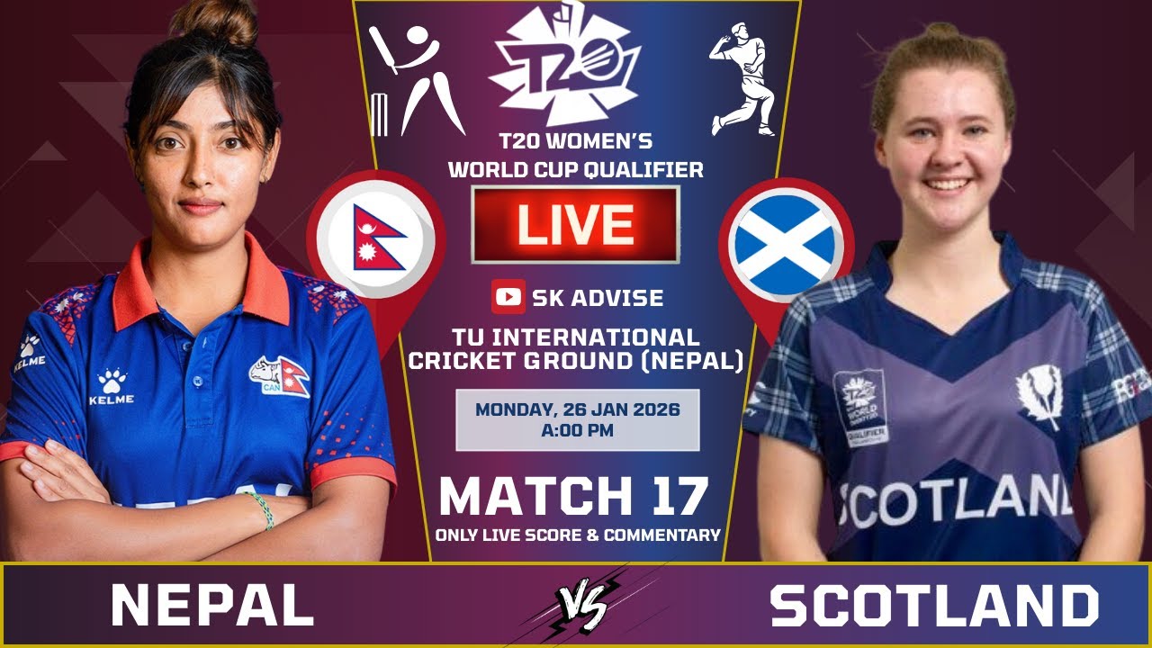 Nepal's Womens Vs Scotland's Women Live Score And Commentary |  World Cup Qualifier | 17th Match