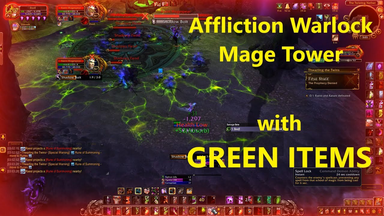 warlock mage tower affliction cheese warlock mage tower affliction cheese