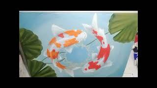 how to paint koi fish/lotus flower/step by step on acrylics#artwork #funart #myartcollection #fun screenshot 5
