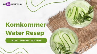 Verfrissende Komkommer 'Flat Tummy' Water Resep vir Hidrasie & Gesondheid | Die 28 Dae Eetplan Resep