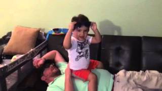 Cameron Jumping On Dad