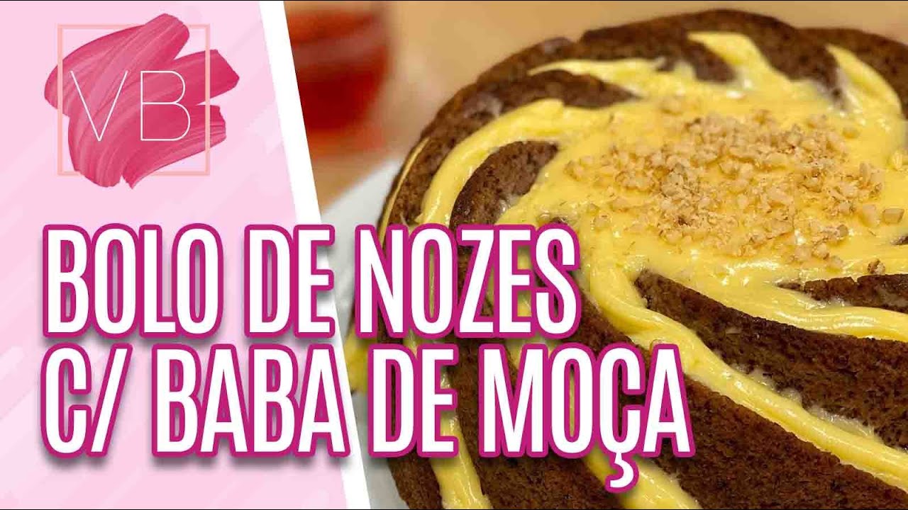 RECEITA DE BOLO DE NOZES COM BABA DE MOÇA LOW CARB - Você Bonita (12/11/21)