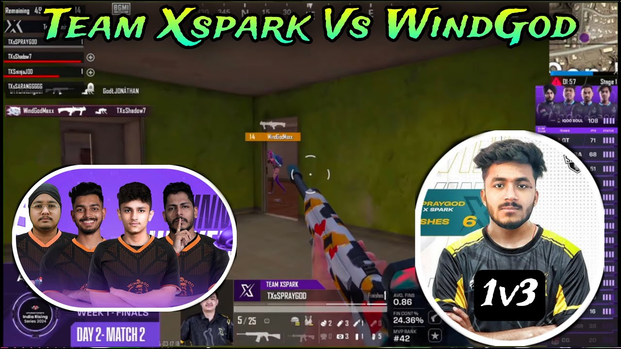 Team Xspark Vs WindGod 4v4 Fight 🤯 SprayGod 1v3 🇮🇳