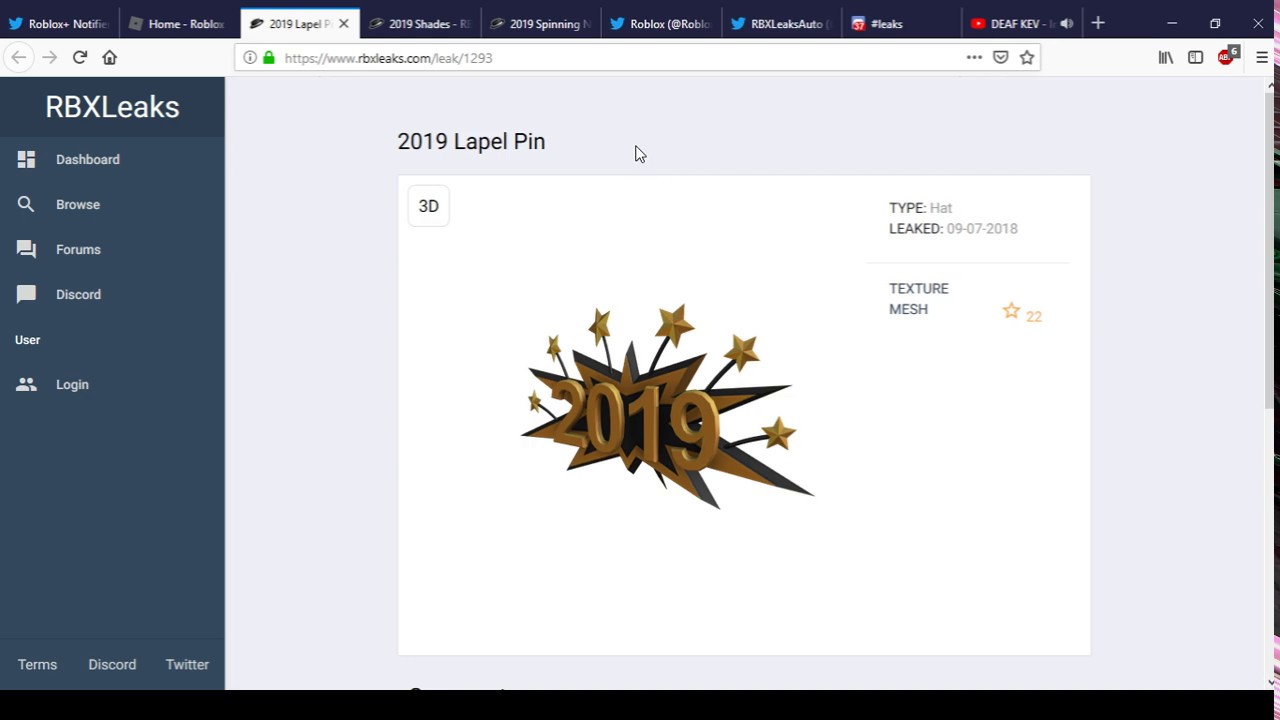 New 2019 Lapel Pin And 2019 Spinning Noisemaker Roblox New Years 2019 Youtube - 2019 lapel pin roblox