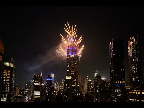 FIRST TIME EVER: Fireworks Launched from the EMPIRE STATE BUILDING in NYC!