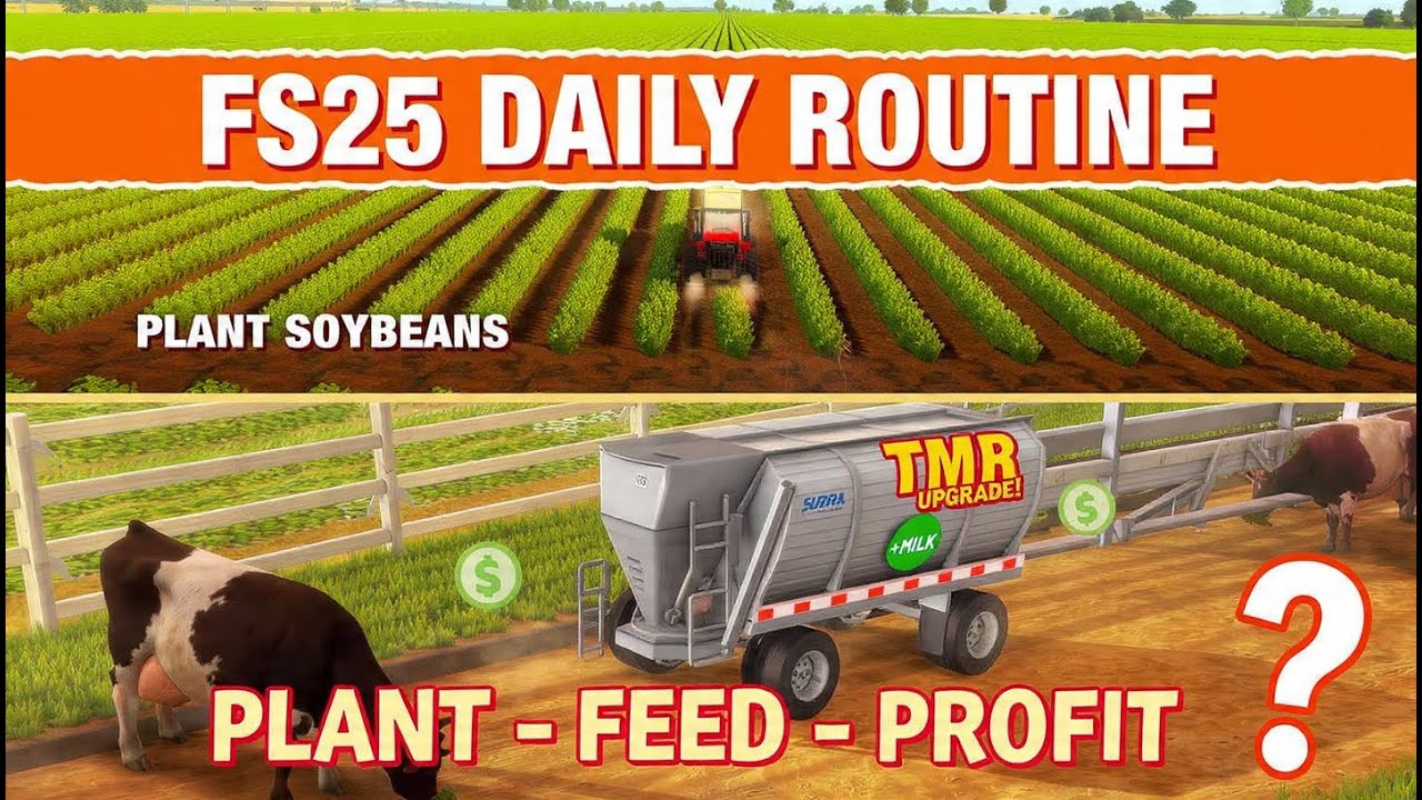 FS25 Daily: Plant Soybeans, Feed Cows with TMR, Then What’s Next?