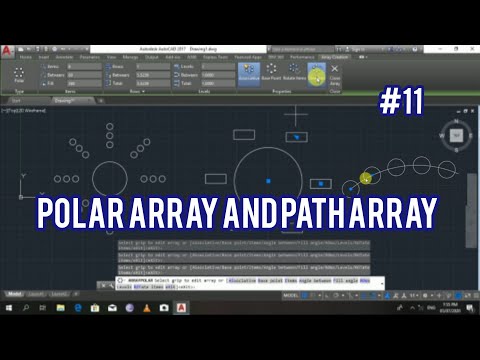 AUTOCAD Polar ARRAY, Path array and Rectangular array commands of AutoCAD
