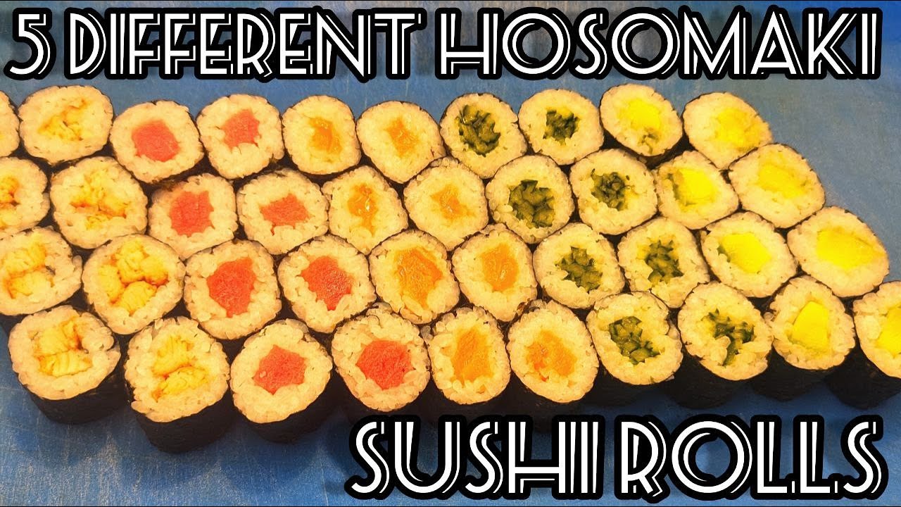 5 САМЫХ ПОПУЛЯРНЫХ  хосомаки СУШИ РОЛЛОВ в мире