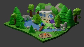 Camping Modeling in Blender – Timelapse