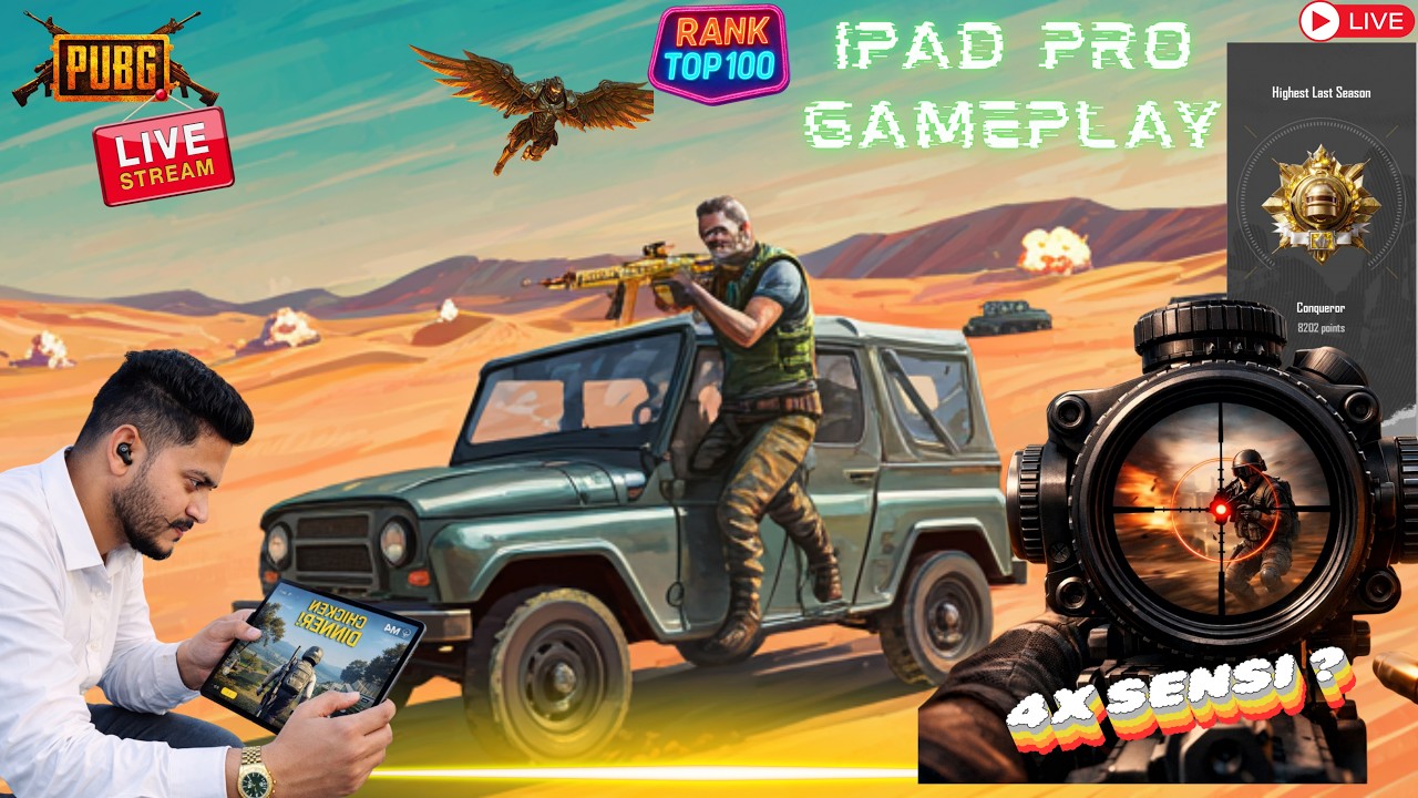 4x SPRAY IPAD PRO GAMEPLAY | 🔥| PUBGLIVE #Conqueror #india #gaming #punjab #canada
