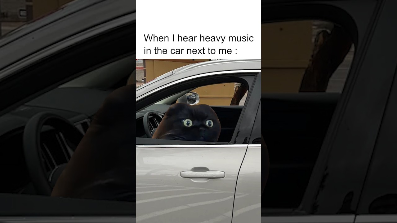 hearing heavy music in the car next to me
