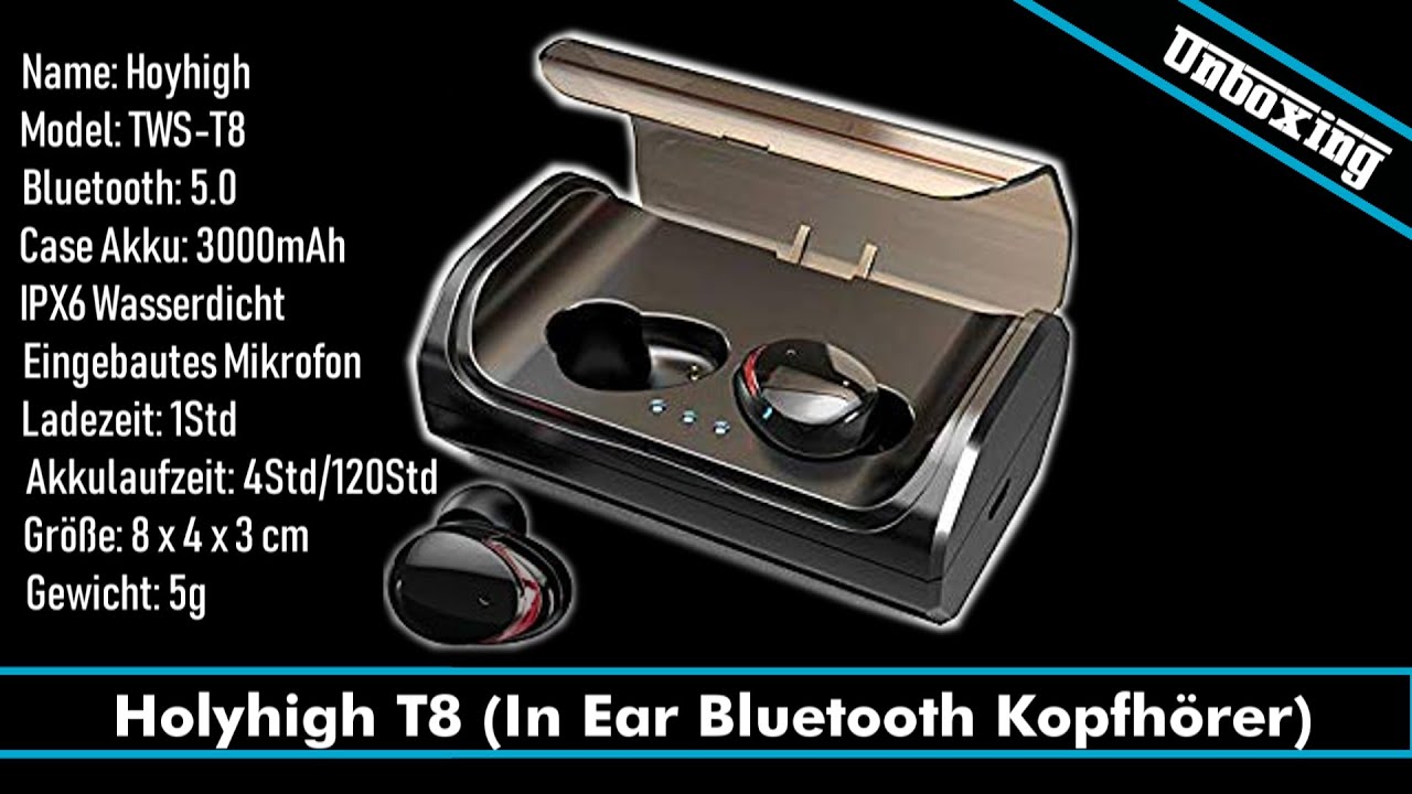 Holyhigh T8 - Unboxing (In Ear Bluetooth Kopfhörer)