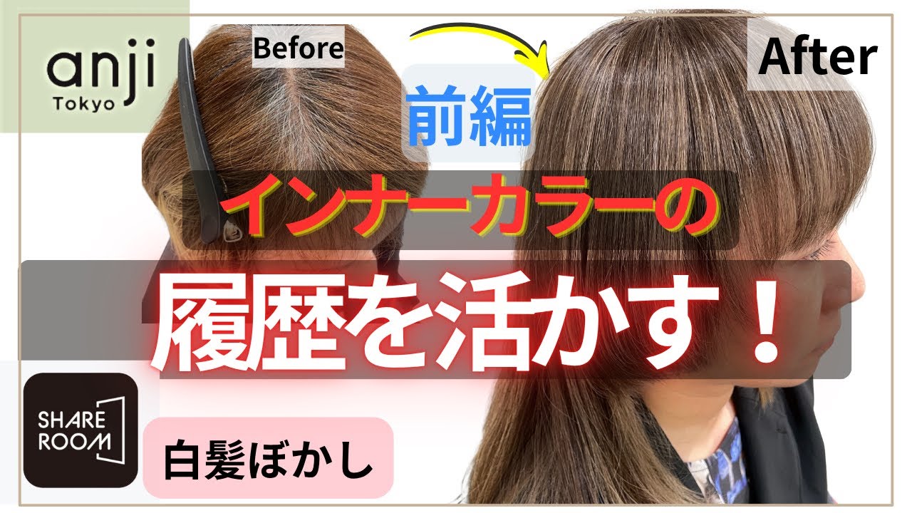 【白髪ぼかしセミナー前編】インナーカラーの履歴を活かす！伸びても綺麗な大人のデザインハイライト・白髪がある髪の薬剤設定３つの確認ポイント＜白髪ぼかしハイライト＞＜ブリーチハイライト＞