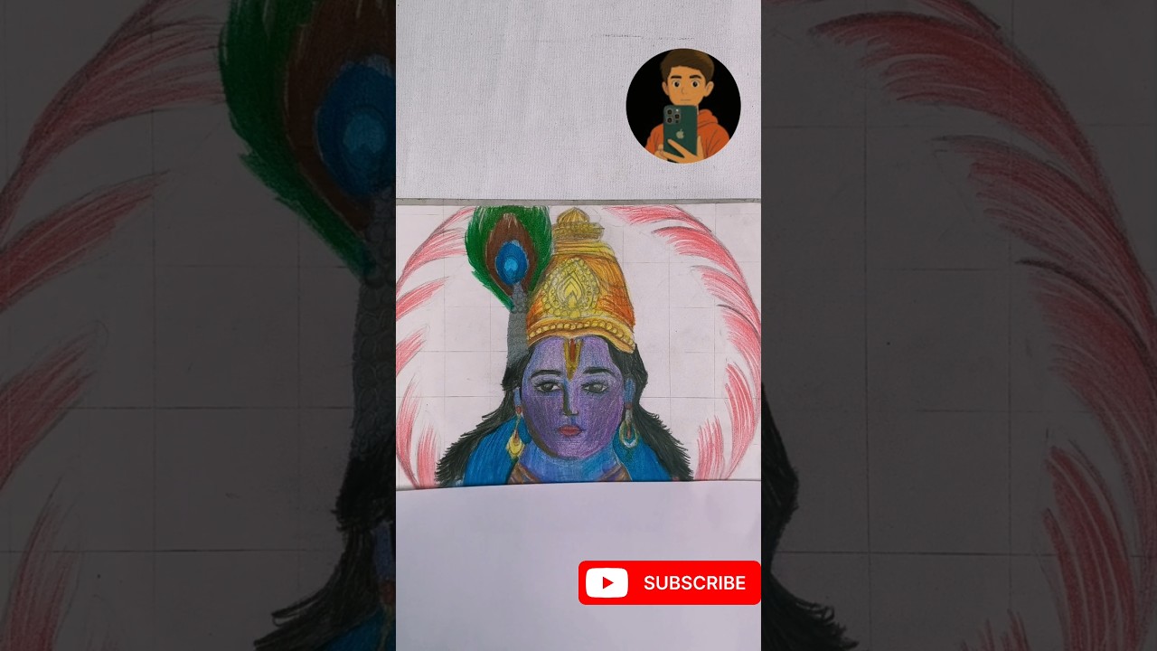 krishna ji drawing with pencil colour 