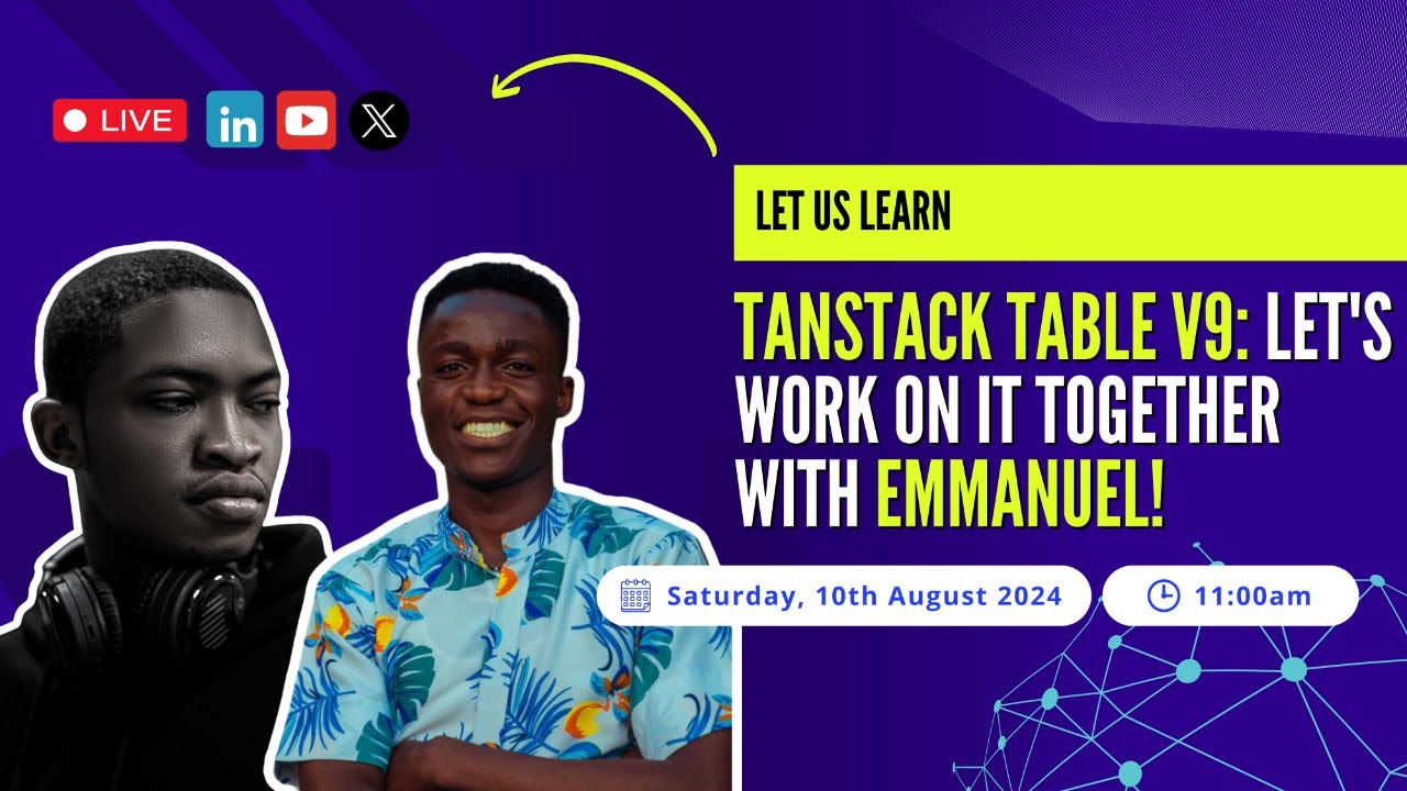 TANSTACK TABLE V9: LET'S WORK ON IT TOGETHER WITH EMMANUEL! - YouTube
