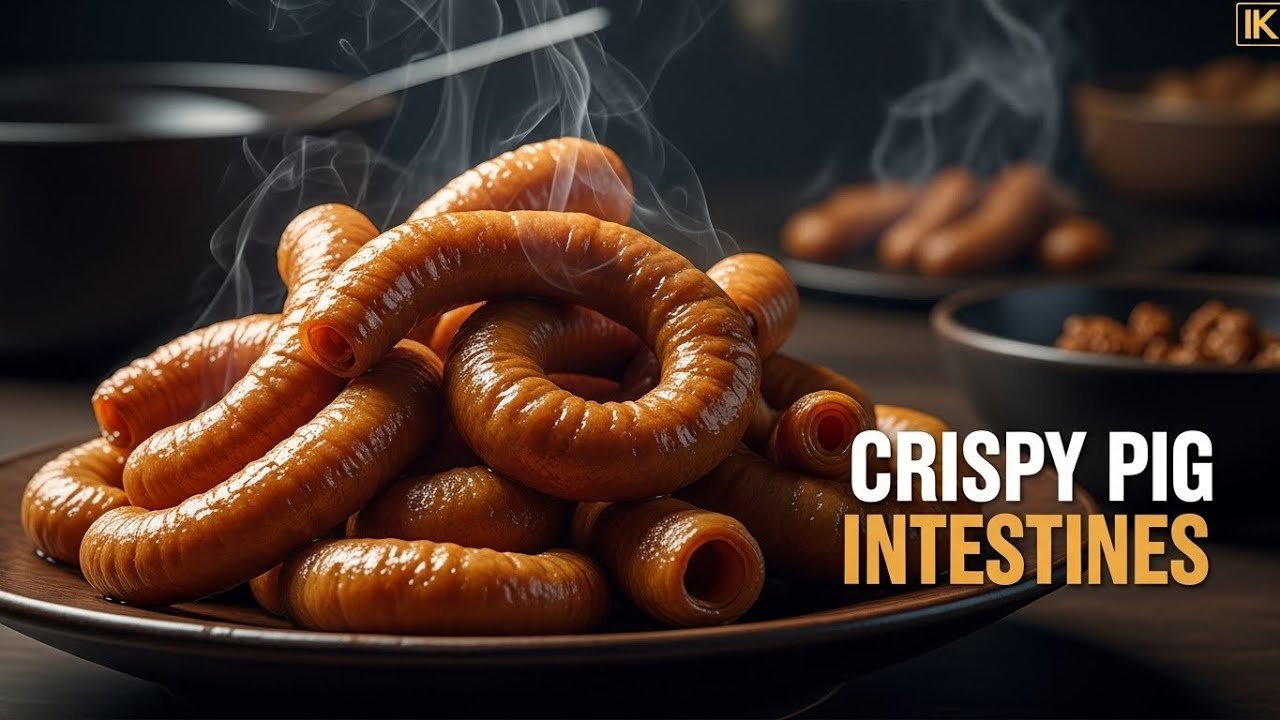 Crispy Fried Pig Intestines Recipe | Super Crunchy Street Food Eating