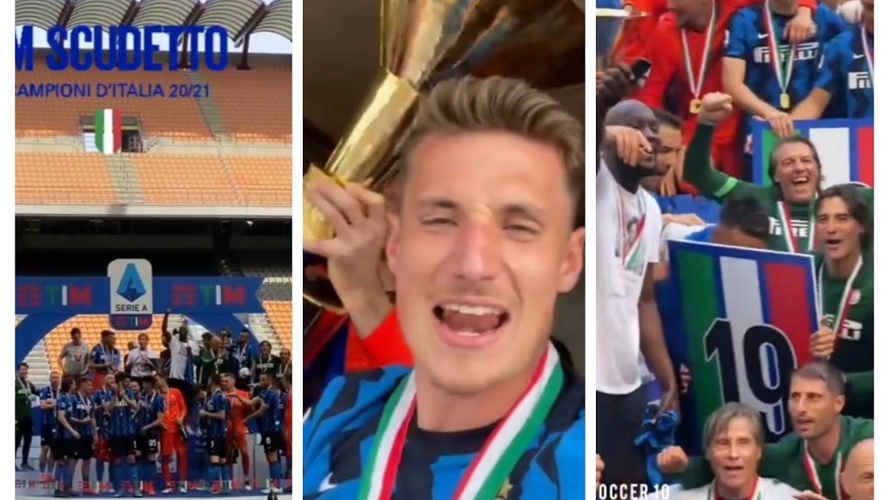 Inter Milan players celebrating victory of series A championship || 2021