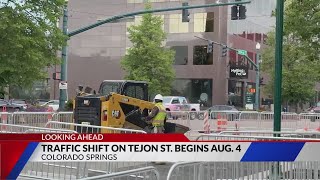Traffic shift on Tejon Street begins Aug. 4