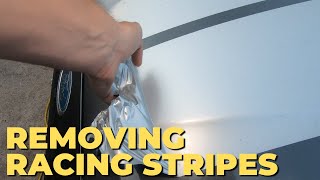REMOVING VINYL RACING STRIPES FROM A CAR