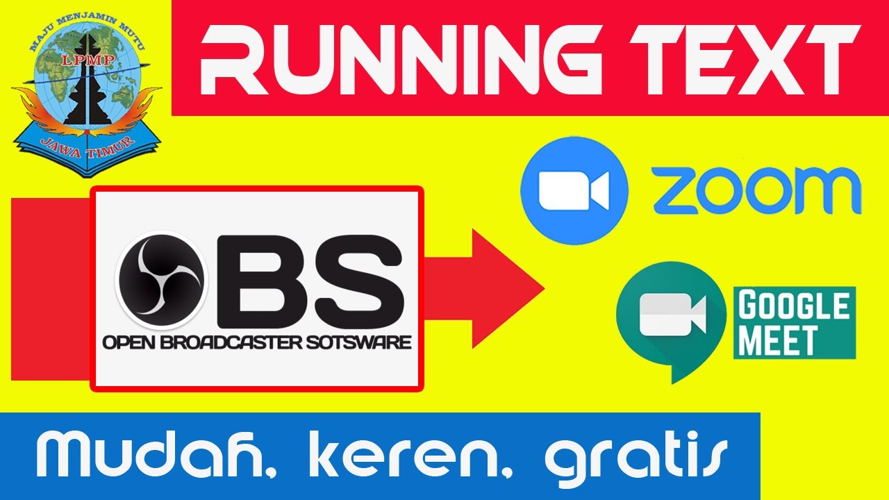 Obs running text for zoom and google meet youtube