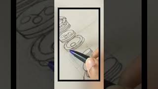 Exploded view of a watch #designpainting #drawing #art