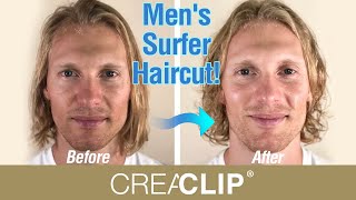 Men&#39;s Surfer Haircut! DIY Med Length LAYERED Hairstyle for Home Haircutting.