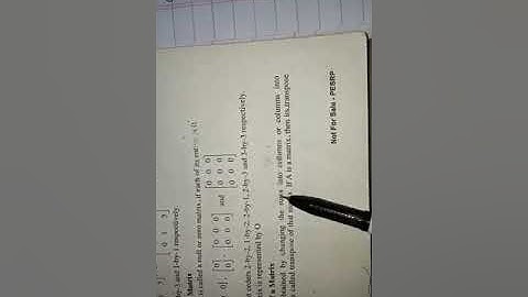 Class 9 Maths transpose of a matrix video 5