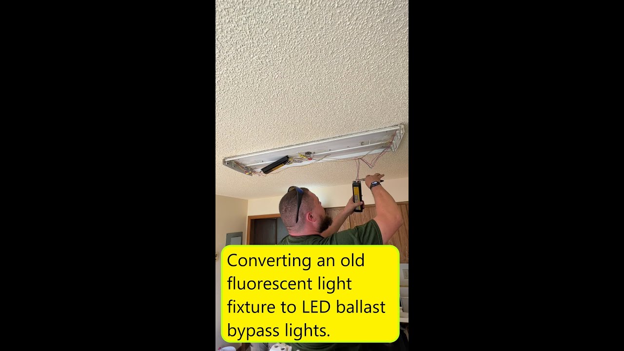 Converting an old fluorescent light fixture to LED ballast bypass