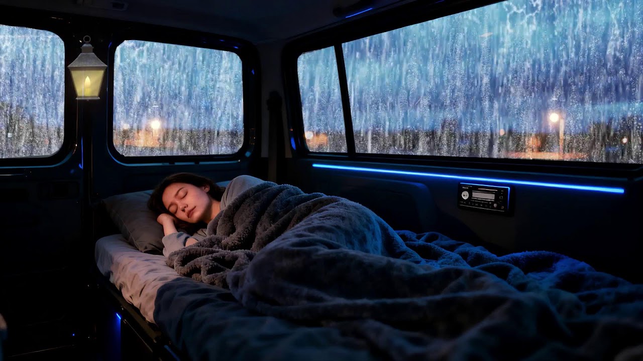 Fall Asleep Fast with Heavy Rain Outside the Window at Night