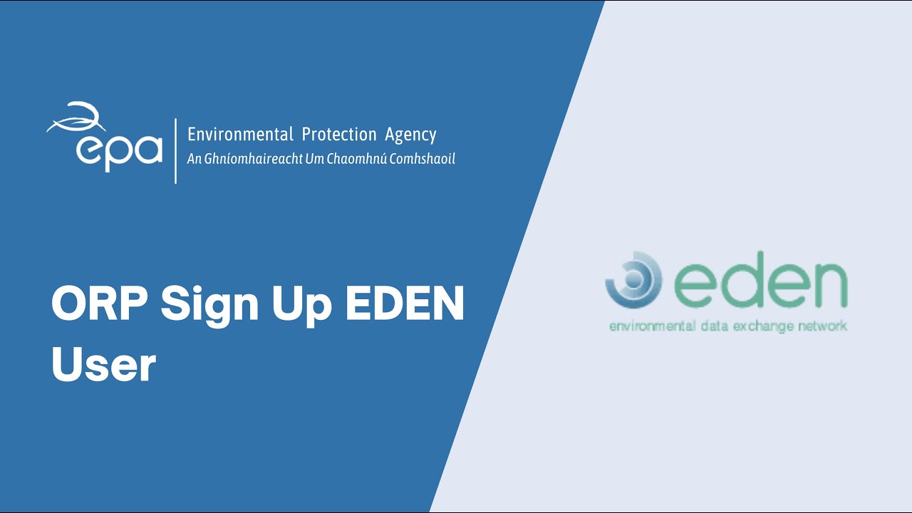 ORP Sign Up EDEN User - YouTube