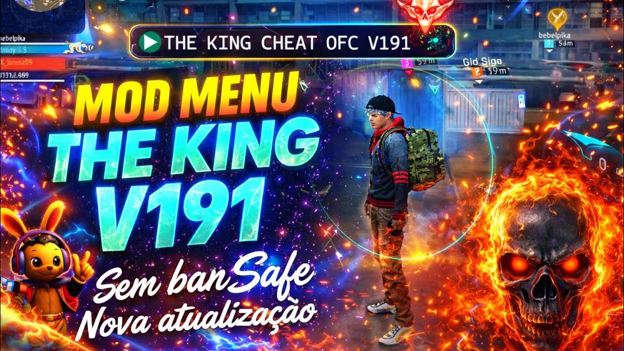 SAIU! MOD MENU FF THE KING V191 SERVIDOR BR 🇧🇷 APK MOD SEM VPN ANT BAN E ANT BLACKLIST 100% RANK 🔥😈