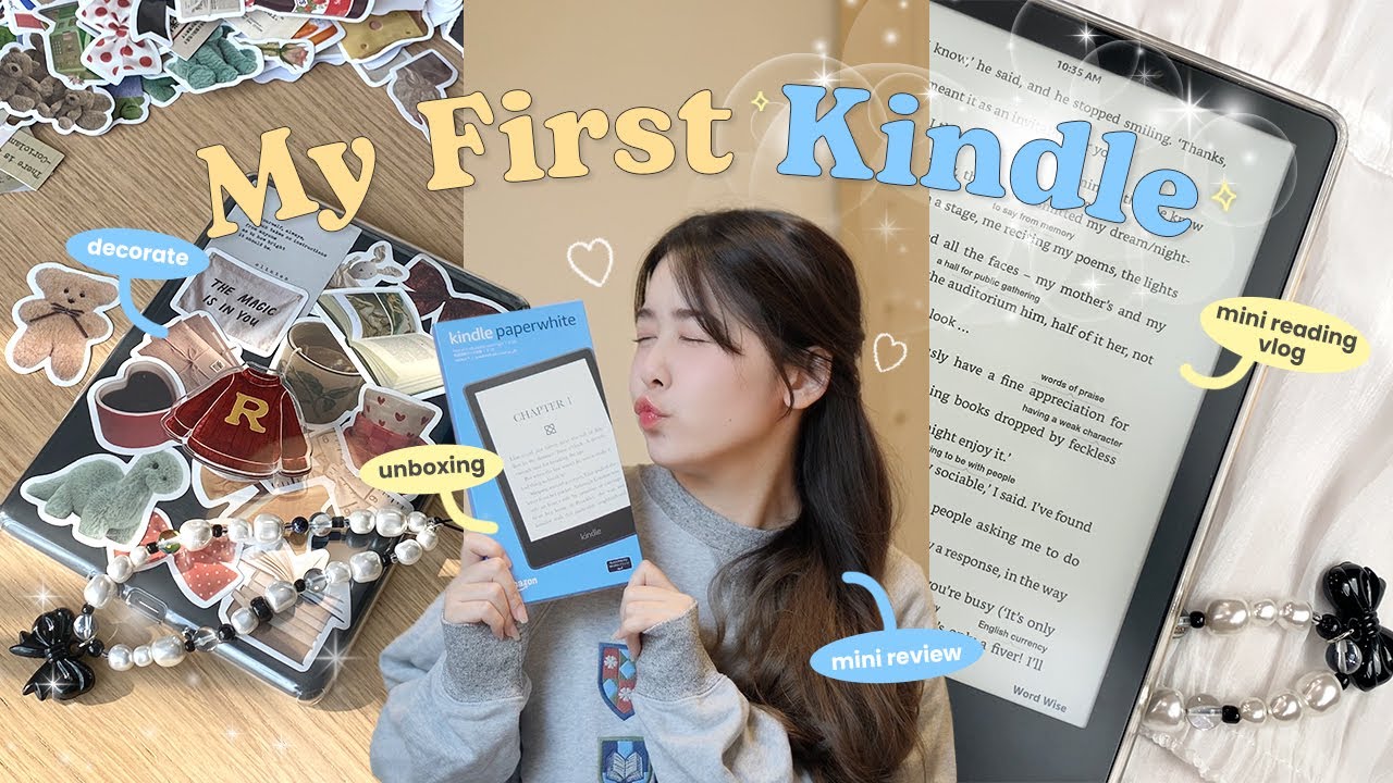 Kindle สุดหวงเครื่องแรก! ♡ Unbox & Decorate / mini kindle reading vlog / mini review┊bunniephe