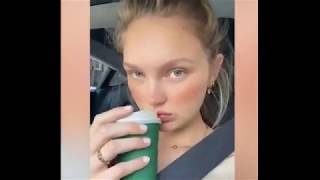 Pregnant Romee Strijd sips on decaf coffee and oat milk screenshot 5