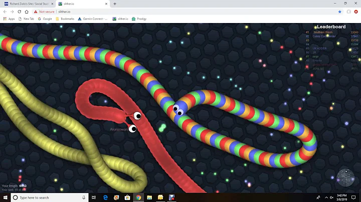 SLITHERIO GAMEPLAY HACKED: How to geT huge in unde...